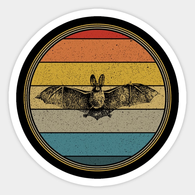 Bat Retro Style Sunset Vintage Distressed Animal Sticker by SpacemanTees